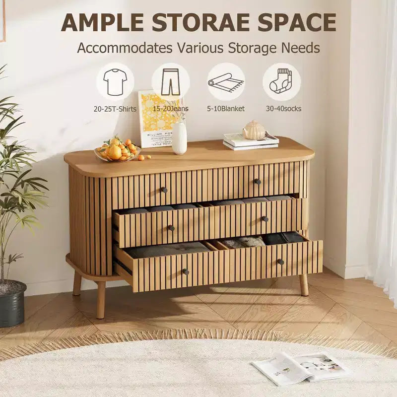 Commode à 6 tiroirs pour chambre à coucher, commode double