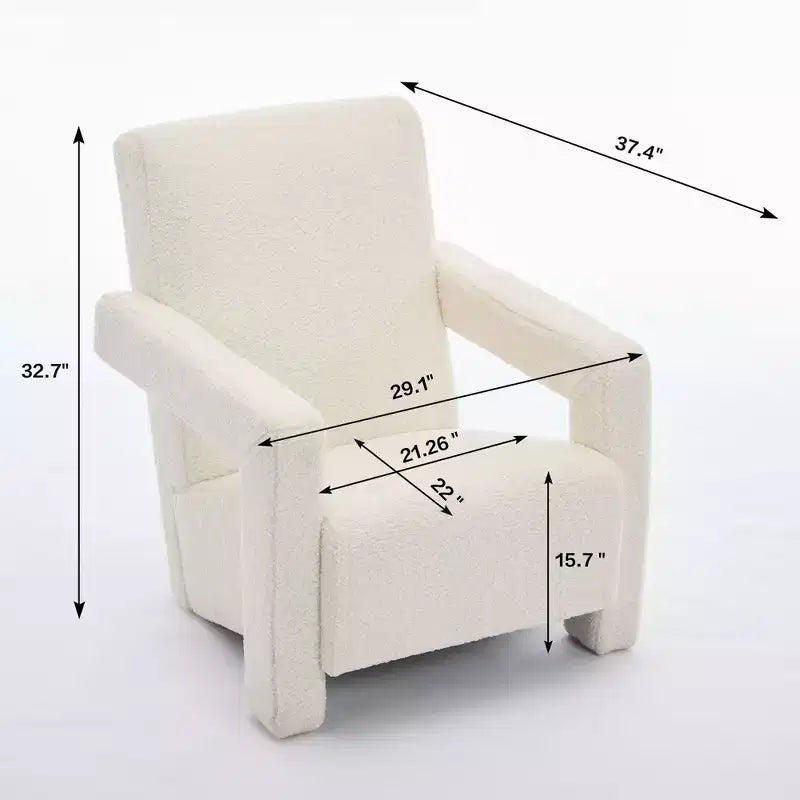 Hyleory Fauteuil d'appoint moderne, fauteuil crapaud en polaire d'agneau rembourré pour salon, salle de maquillage, chambre à coucher (lot de 2)