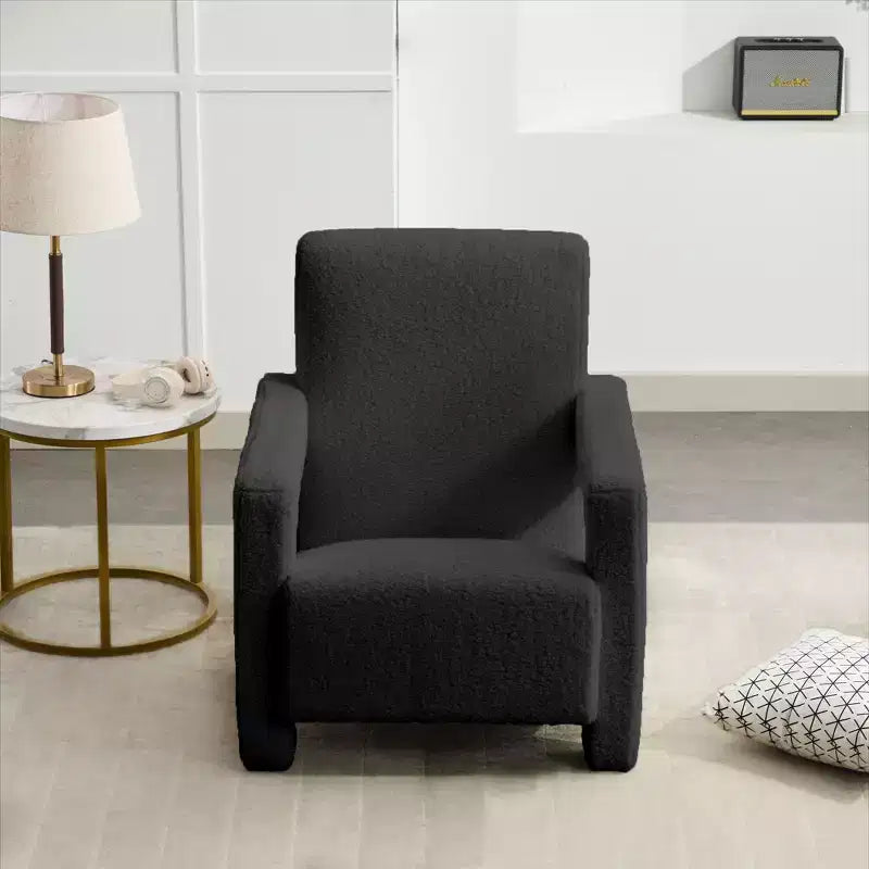 Hyleory Fauteuil d'appoint moderne, fauteuil crapaud en polaire d'agneau rembourré pour salon, salle de maquillage, chambre à coucher (lot de 2)