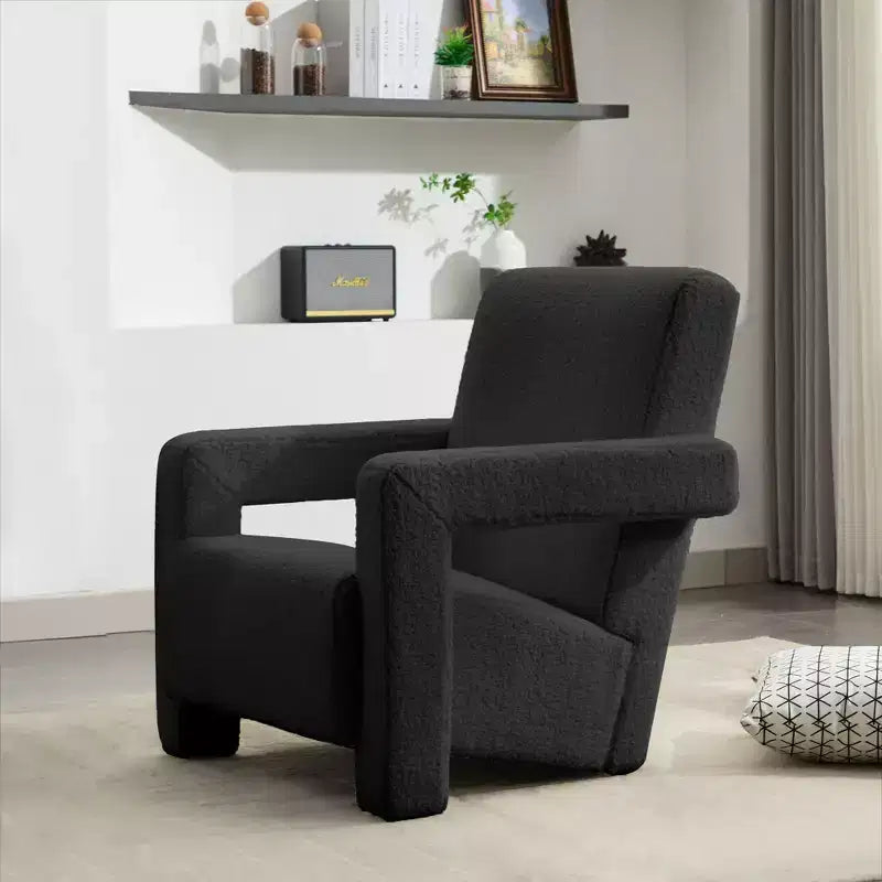 Hyleory Fauteuil d'appoint moderne, fauteuil crapaud en polaire d'agneau rembourré pour salon, salle de maquillage, chambre à coucher (lot de 2)