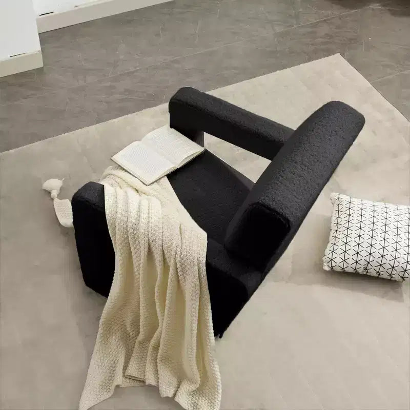 Hyleory Fauteuil d'appoint moderne, fauteuil crapaud en polaire d'agneau rembourré pour salon, salle de maquillage, chambre à coucher (lot de 2)