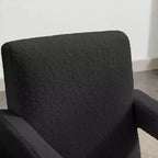 Hyleory Fauteuil d'appoint moderne, fauteuil crapaud en polaire d'agneau rembourré pour salon, salle de maquillage, chambre à coucher (lot de 2)