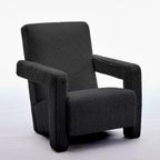 Hyleory Fauteuil d'appoint moderne, fauteuil crapaud en polaire d'agneau rembourré pour salon, salle de maquillage, chambre à coucher (lot de 2)