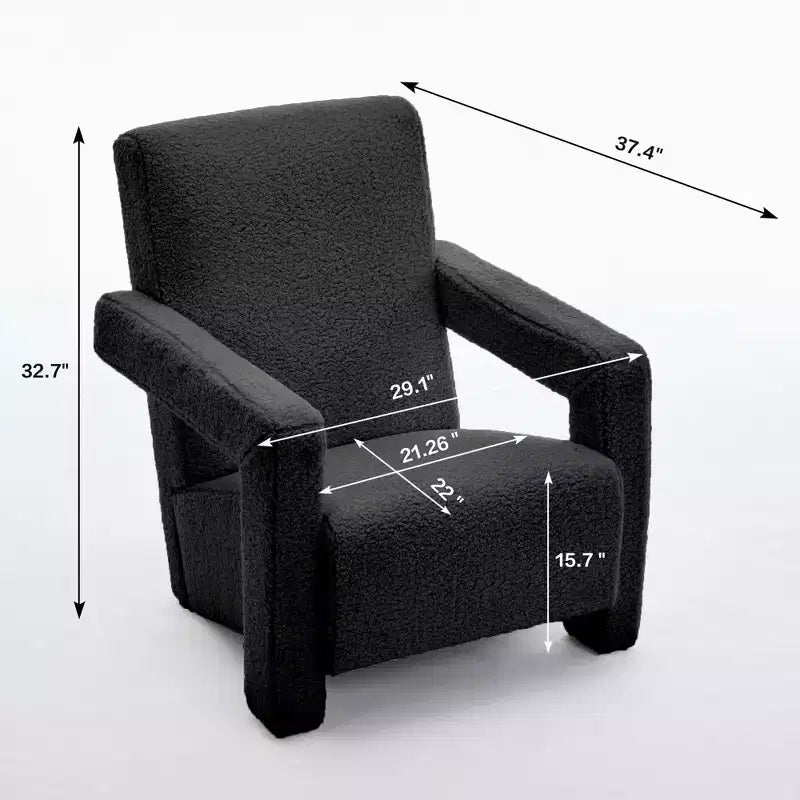 Hyleory Fauteuil d'appoint moderne, fauteuil crapaud en polaire d'agneau rembourré pour salon, salle de maquillage, chambre à coucher (lot de 2)