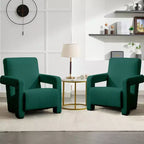 Hyleory Fauteuil d'appoint moderne, fauteuil crapaud en polaire d'agneau rembourré pour salon, salle de maquillage, chambre à coucher (lot de 2)