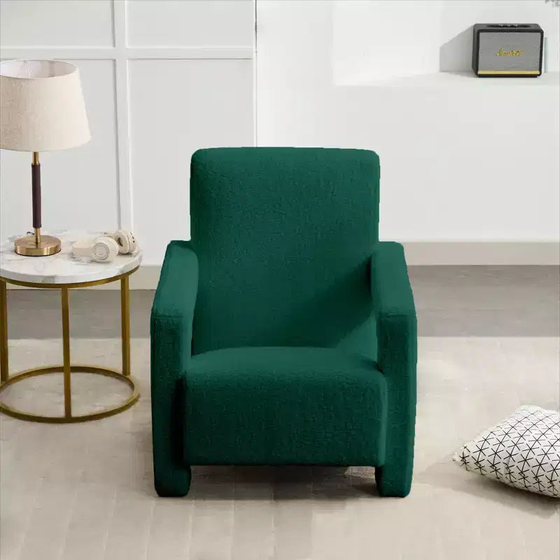 Hyleory Fauteuil d'appoint moderne, fauteuil crapaud en polaire d'agneau rembourré pour salon, salle de maquillage, chambre à coucher (lot de 2)