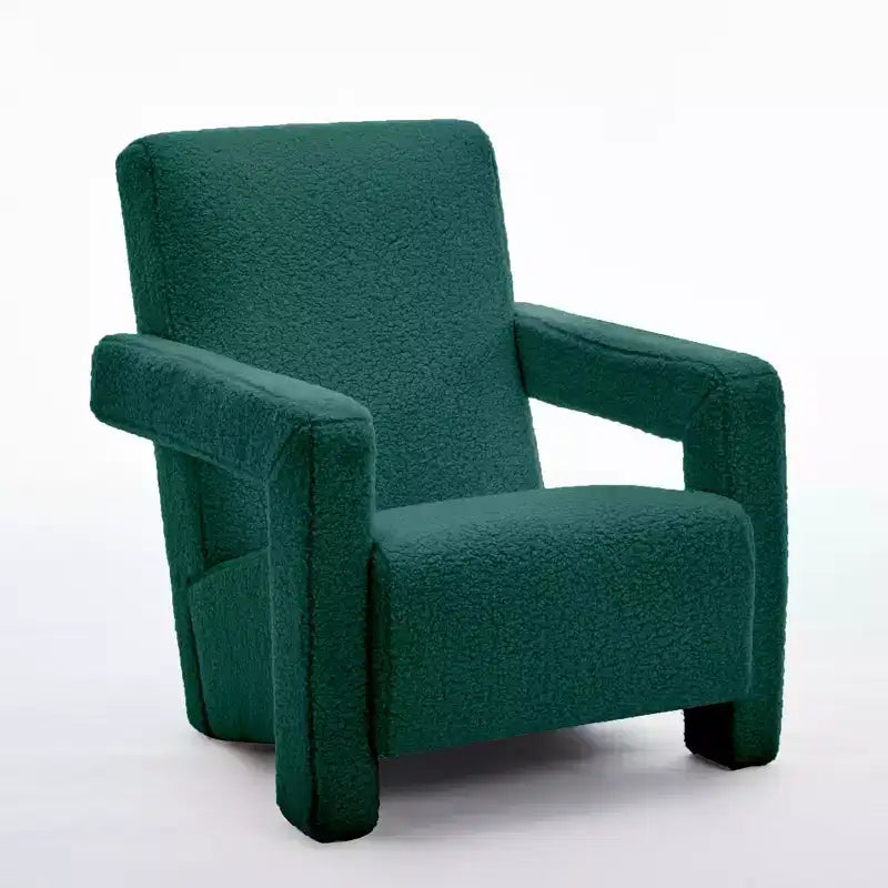 Hyleory Fauteuil d'appoint moderne, fauteuil crapaud en polaire d'agneau rembourré pour salon, salle de maquillage, chambre à coucher (lot de 2)