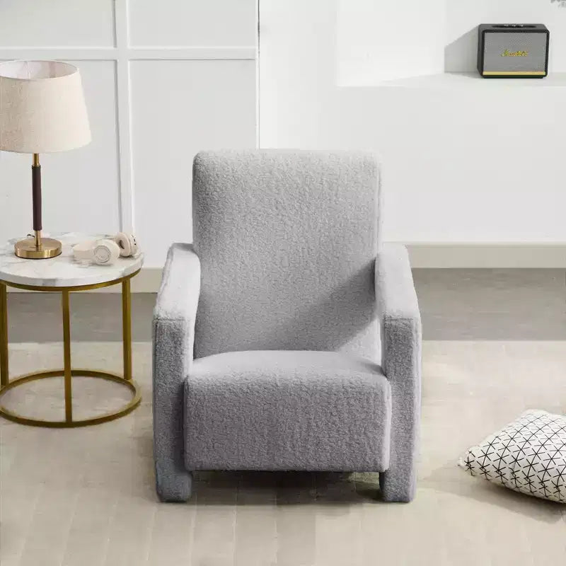 Hyleory Fauteuil d'appoint moderne, fauteuil crapaud en polaire d'agneau rembourré pour salon, salle de maquillage, chambre à coucher (lot de 2)