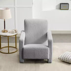 Hyleory Fauteuil d'appoint moderne, fauteuil crapaud en polaire d'agneau rembourré pour salon, salle de maquillage, chambre à coucher (lot de 2)