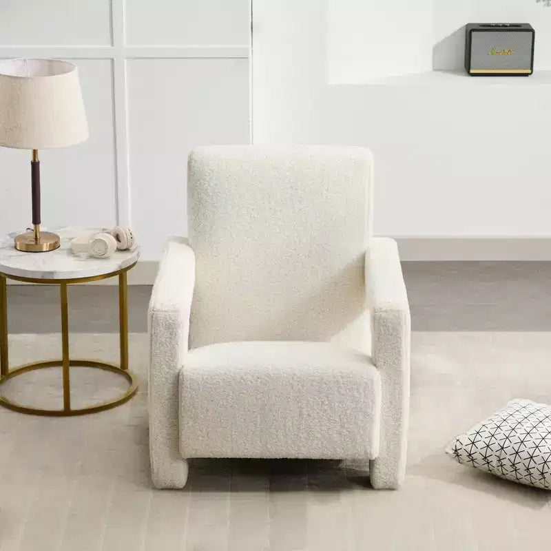 Hyleory Fauteuil d'appoint moderne, fauteuil crapaud en polaire d'agneau rembourré pour salon, salle de maquillage, chambre à coucher (lot de 2)
