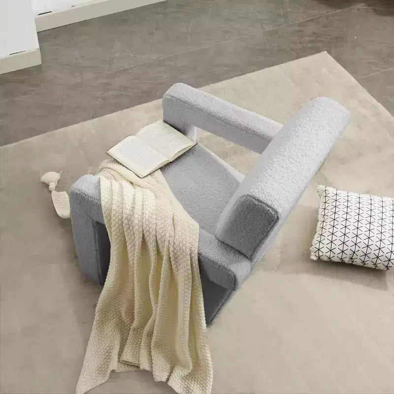 Hyleory Fauteuil d'appoint moderne, fauteuil crapaud en polaire d'agneau rembourré pour salon, salle de maquillage, chambre à coucher (lot de 2)