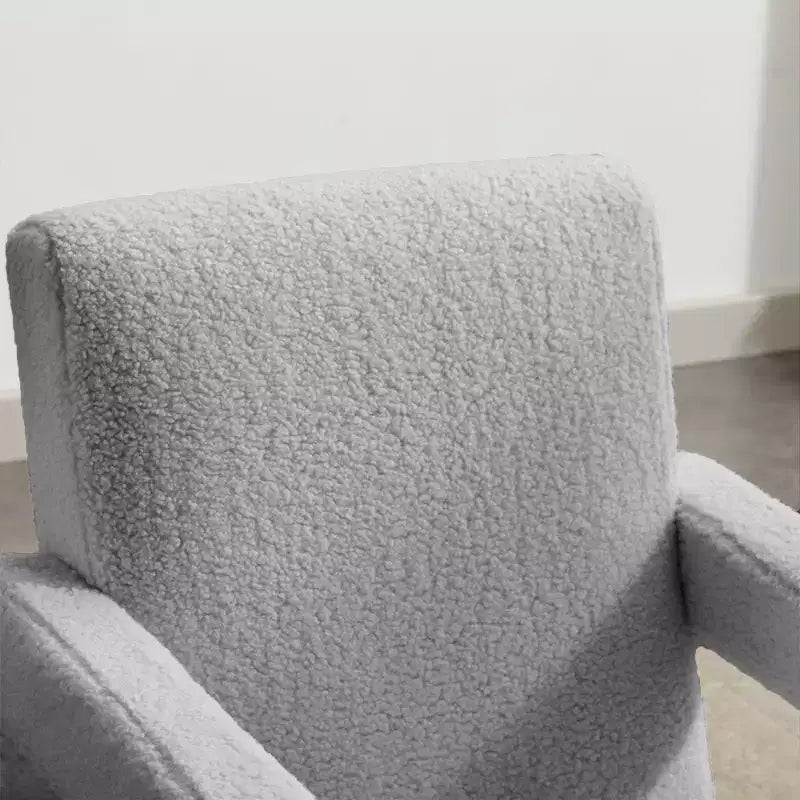 Hyleory Fauteuil d'appoint moderne, fauteuil crapaud en polaire d'agneau rembourré pour salon, salle de maquillage, chambre à coucher (lot de 2)