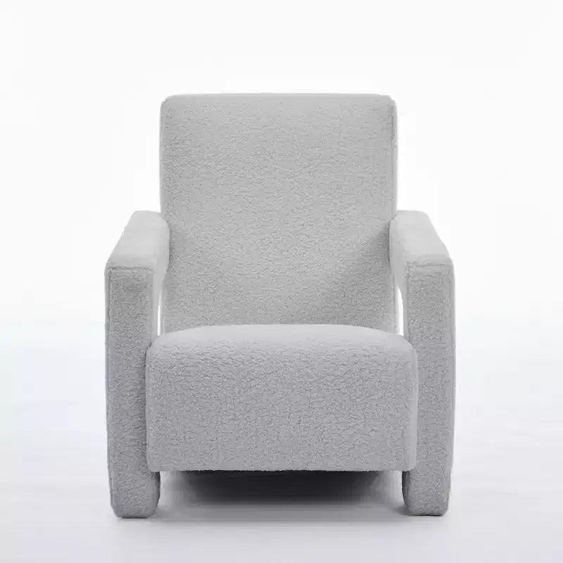 Hyleory Fauteuil d'appoint moderne, fauteuil crapaud en polaire d'agneau rembourré pour salon, salle de maquillage, chambre à coucher (lot de 2)