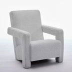 Hyleory Fauteuil d'appoint moderne, fauteuil crapaud en polaire d'agneau rembourré pour salon, salle de maquillage, chambre à coucher (lot de 2)