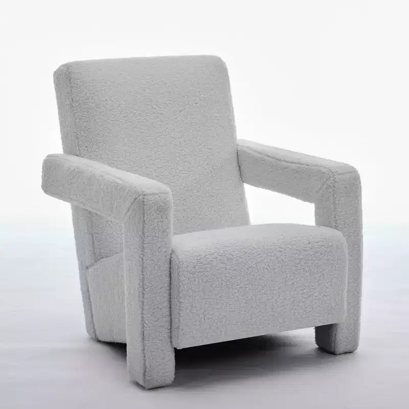 Hyleory Fauteuil d'appoint moderne, fauteuil crapaud en polaire d'agneau rembourré pour salon, salle de maquillage, chambre à coucher (lot de 2)