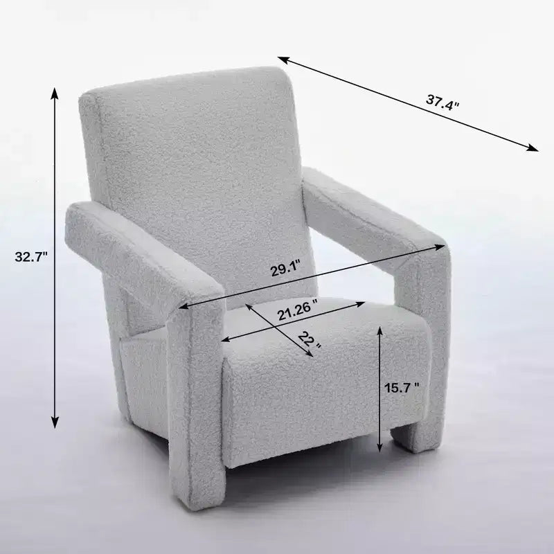 Hyleory Fauteuil d'appoint moderne, fauteuil crapaud en polaire d'agneau rembourré pour salon, salle de maquillage, chambre à coucher (lot de 2)