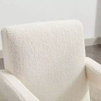 Hyleory Fauteuil d'appoint moderne, fauteuil crapaud en polaire d'agneau rembourré pour salon, salle de maquillage, chambre à coucher (lot de 2)
