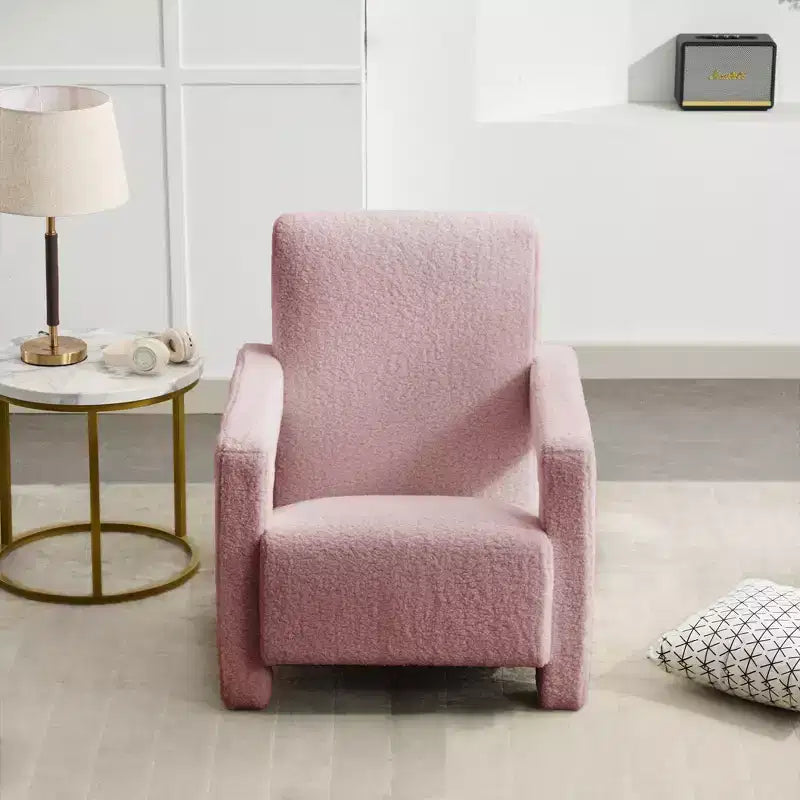 Hyleory Fauteuil d'appoint moderne, fauteuil crapaud en polaire d'agneau rembourré pour salon, salle de maquillage, chambre à coucher (lot de 2)