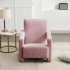 Hyleory Fauteuil d'appoint moderne, fauteuil crapaud en polaire d'agneau rembourré pour salon, salle de maquillage, chambre à coucher (lot de 2)