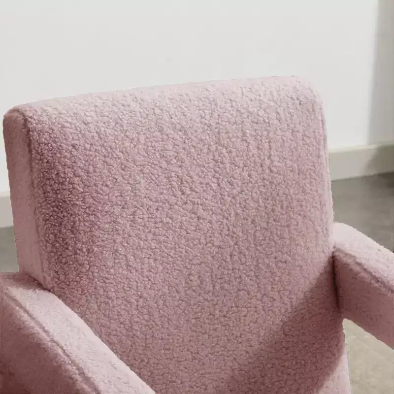 Hyleory Fauteuil d'appoint moderne, fauteuil crapaud en polaire d'agneau rembourré pour salon, salle de maquillage, chambre à coucher (lot de 2)