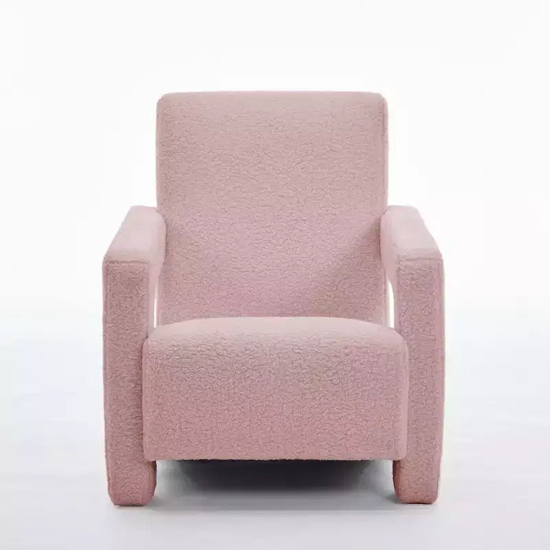 Hyleory Fauteuil d'appoint moderne, fauteuil crapaud en polaire d'agneau rembourré pour salon, salle de maquillage, chambre à coucher (lot de 2)