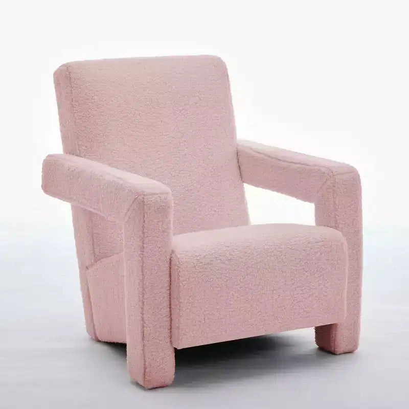 Hyleory Fauteuil d'appoint moderne, fauteuil crapaud en polaire d'agneau rembourré pour salon, salle de maquillage, chambre à coucher (lot de 2)