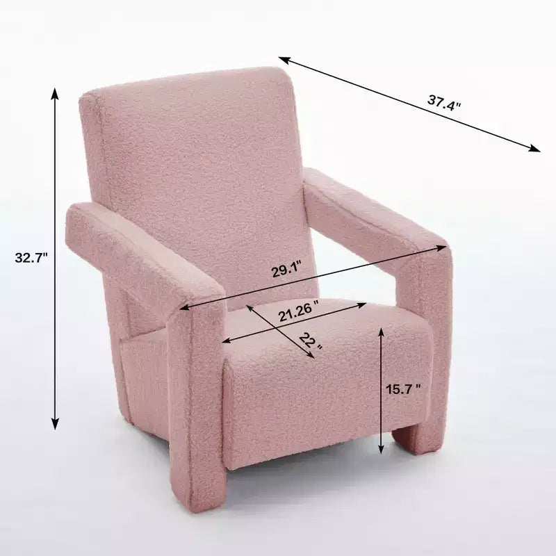 Hyleory Fauteuil d'appoint moderne, fauteuil crapaud en polaire d'agneau rembourré pour salon, salle de maquillage, chambre à coucher (lot de 2)