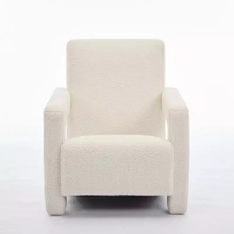 Hyleory Fauteuil d'appoint moderne, fauteuil crapaud en polaire d'agneau rembourré pour salon, salle de maquillage, chambre à coucher (lot de 2)