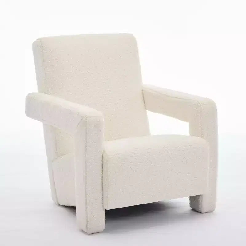 Hyleory Fauteuil d'appoint moderne, fauteuil crapaud en polaire d'agneau rembourré pour salon, salle de maquillage, chambre à coucher (lot de 2)
