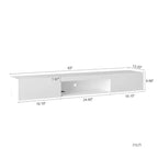 Meuble TV mural flottant avec gestion des câbles par télécommande, console multimédia, centre de divertissement