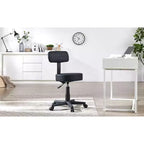 Tabouret roulant sans accoudoirs VECELO avec dossier pour garage, atelier, établi, salon