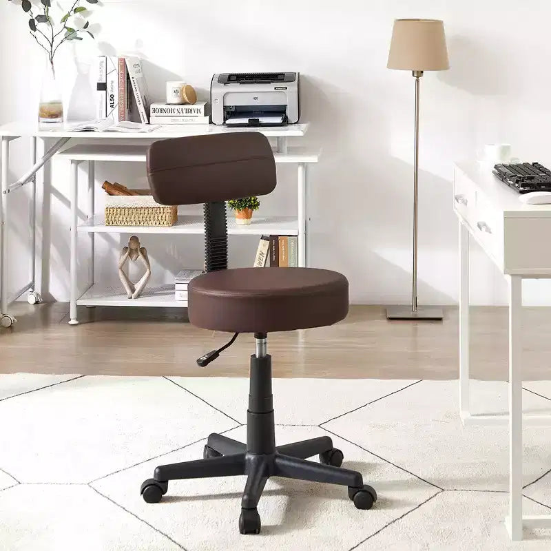 Tabouret roulant sans accoudoirs VECELO avec dossier pour garage, atelier, établi, salon