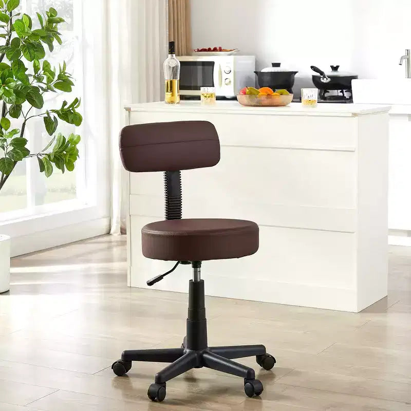 Tabouret roulant sans accoudoirs VECELO avec dossier pour garage, atelier, établi, salon