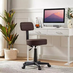 Tabouret roulant sans accoudoirs VECELO avec dossier pour garage, atelier, établi, salon