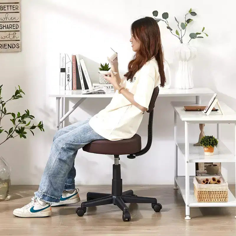 Tabouret roulant sans accoudoirs VECELO avec dossier pour garage, atelier, établi, salon