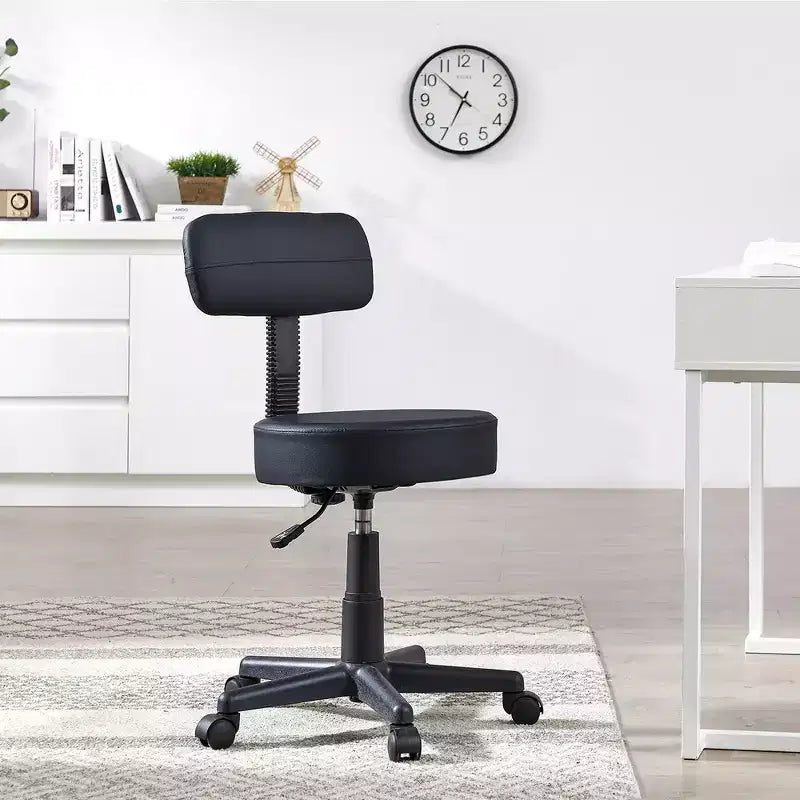Tabouret roulant sans accoudoirs VECELO avec dossier pour garage, atelier, établi, salon