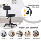 Tabouret roulant sans accoudoirs VECELO avec dossier pour garage, atelier, établi, salon