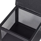 VECELO Pouf de rangement, Repose-pieds Tabouret, Petit pouf carré 35 cm H, Noir