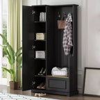 Hall Tree with Flip-Up Bench, Entryway Bench With Coat Rack, Freestanding Storage Bench for Mudroom Living Room Entryway