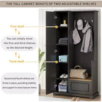 Porte-manteau avec banc rabattable, banc d'entrée avec patère, banc de rangement autoportant pour buanderie, salon, entrée