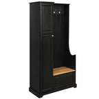 Porte-manteau avec banc rabattable, banc d'entrée avec patère, banc de rangement autoportant pour buanderie, salon, entrée