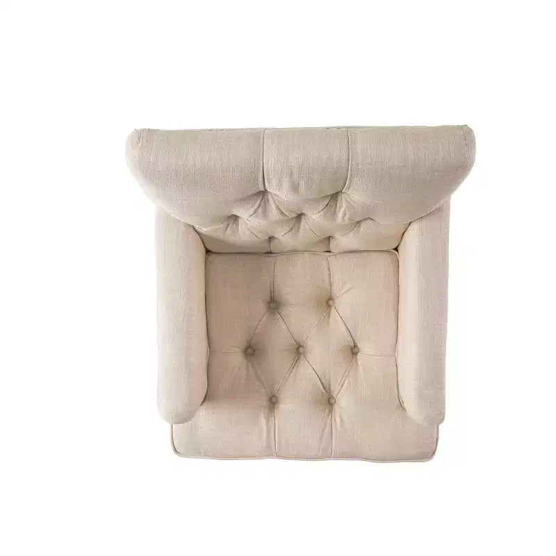Fauteuil d'appoint rembourré 28W, fauteuil club avec dossier touffeté 4B - ModernLuxe