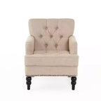 Fauteuil d'appoint rembourré 28W, fauteuil club avec dossier touffeté 4B - ModernLuxe