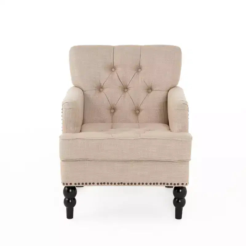Fauteuil d'appoint rembourré 28W, fauteuil club avec dossier touffeté 4B - ModernLuxe