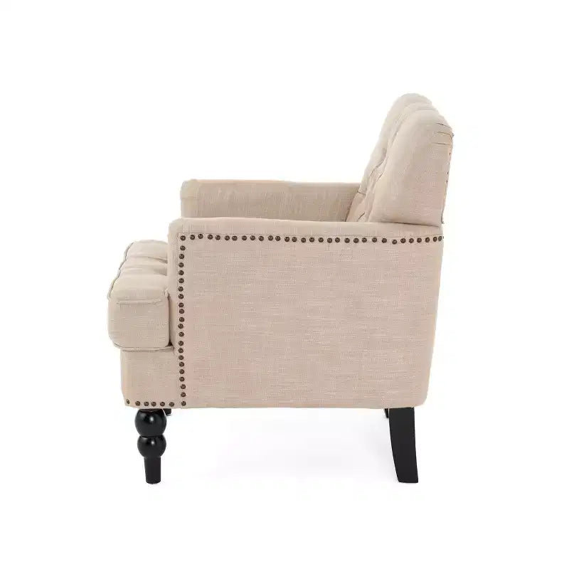 Fauteuil d'appoint rembourré 28W, fauteuil club avec dossier touffeté 4B - ModernLuxe