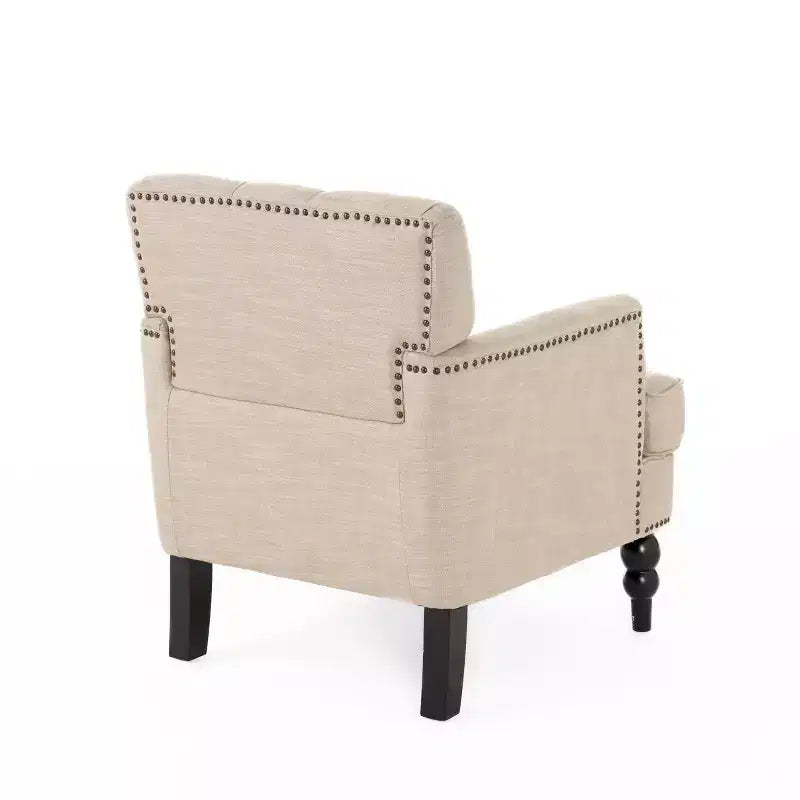 Fauteuil d'appoint rembourré 28W, fauteuil club avec dossier touffeté 4B - ModernLuxe