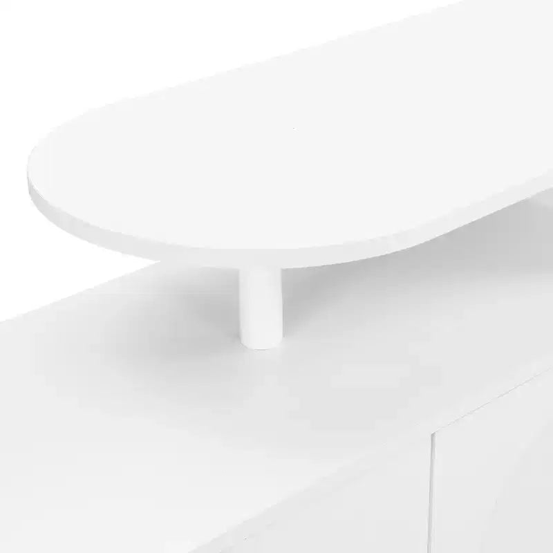 Meuble à chaussures élégant avec portes cintrées et tiroir, buffet de rangement avec étagères réglables et pieds en bois massif 4B - ModernLuxe
