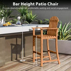 Costway Tabouret de bar d'extérieur en PEHD, Chaise haute de patio, Accoudoirs, Repose-pieds, Tous temps Bleu marine/Turquoise/Gris/Noir