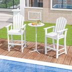 Costway Tabouret de bar d'extérieur en PEHD, Chaise haute de patio, Accoudoirs, Repose-pieds, Tous temps Bleu marine/Turquoise/Gris/Noir