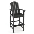 Costway Outdoor HDPE Bar Height Stool Patio Tall Chair Armrest Footrest All Weather Navy/Turquoise/Grey/Black